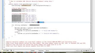 HOW TO VALIDATE SOCIAL SECURITY NUMBER USING JAVA avi