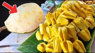 Jackfruit How to Cutting Open when it is ripe Technique does not stain the tire get pretty texture