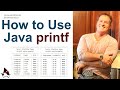 Format a table with Java printf statements