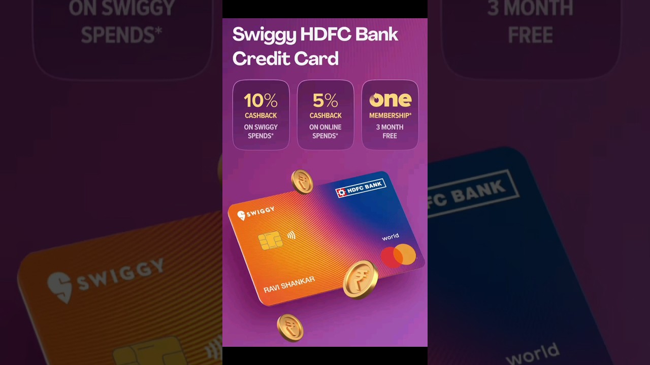 Swiggy HDFC BANK Credit Card 💳💳 #hdfcbank #swiggy #cards #money - YouTube