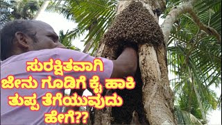 ಸುರಕ್ಷಿತವಾಗಿ ಜೇನು ಕೀಳುವುದು ಹೇಗೆ |  Honey Bee |ಜೇನಿನ ತುಪ್ಪ ತೆಗೆಯುವುದು