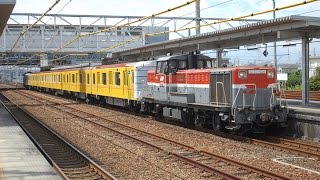 甲種輸送　〈甲60･8862レ〉　DE10‐1165＋東京メトロ1000系＋ヨ8630　高塚駅2番線通過