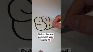 HOW TO DRAW BUBBLE LETTERS 🤩 #shorts #art