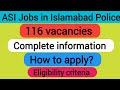 ASI Jobs in Islamabad Police 2022 | latest ICT police jobs 2022 | Test knowledge.