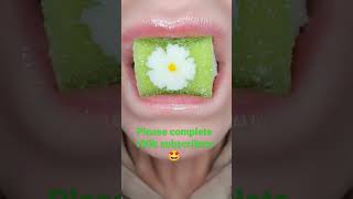 ASMR Satisfying Eating Green Wagashi  #satisfyinglips #wagashi #asmrfood  #asmrsoftfood #asmr