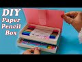 How to make a paper pencil box /paper pencil box/DIY Easy paper pencil box idea/school project