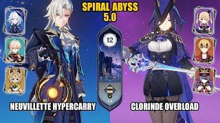 (F2P) Neuvillette Hypercarry & Clorinde Overload | Spiral Abyss 5.0 - Floor 12 | Genshin Impact