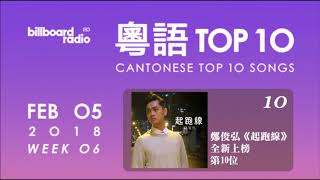 20180205 Billbord Radio China【粵語 TOP10 2018 Week 6】 鄭俊弘《起跑線》全新上榜 第10位