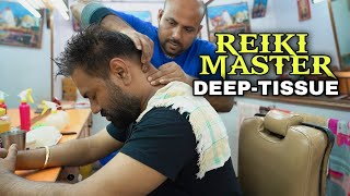 ASMR Head massage, Back, Neck, hand massage ! Neck Crack, Back Crack by REIKI-MASTER ! INDIANBARBER