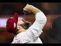 JASON KELCE CHUGGING AND HUGGING AT PHILLIES NLCS GAME 3