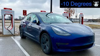 2023 Model 3 Cold Weather Range Test! How Far Can the Standard Range RWD Go in Subzero Temperatures?