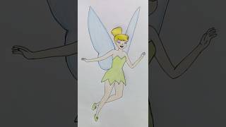 How to draw Tinker Bell | Pencil colour #2023 #easy #drawing #tinkerbell #fairytales #shorts #cute