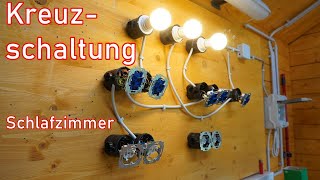 Kreuzschaltung / Bettschaltung für Schlafzimmer verdrahten