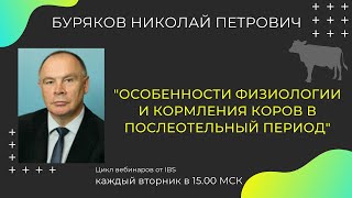 Буряков Николай Петрович : «Особенности физиологии и кормления коров в послеотельный период»