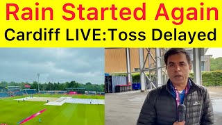 Rain Started 🛑 Toss delayed | Pakistan vs England live weather update from Cardiff