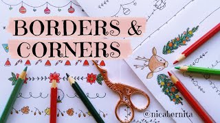 EASY BORDER & CORNER DESIGNS FOR PROJECTS 🎅 BORDER DESIGNS ON PAPER🎄HOLIDAY DOODLE IDEAS