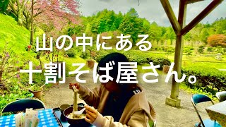 山の中にある十割そば屋さんへ。花のじゅうたん🌸🌼🌸お花畑へ。