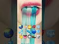 asmr blue emoji food 💦🍜🧜🌎🌽☁️💋👅🍯🌊 파란색 이모지 먹방 eating sounds