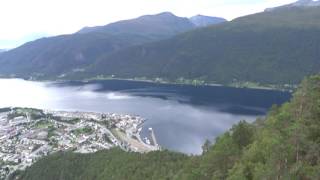 OurTour at the Cracking Rampestreken Viewpoint Above Åndalsnes in Norway