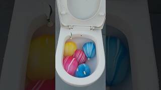 Will it Flush? - rainbow water balloons shorts video #shorts#funny #comedy #cute #555