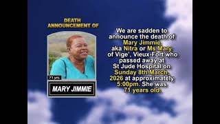 Mary Jimmie ~ Short Obituary