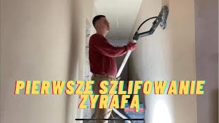 Szlifowanie żyrafą tynku gipsowego , 600m2/10h gładź nie potrzebna ?