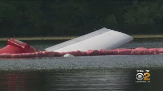 Plane Slides Off Runway Into New Jersey Lake