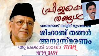 പാണക്കാട് സയ്യിദ് മുഹമ്മദലി ശിഹാബ് തങ്ങൾ അനുസ്മരണം  : അലി മങ്കര