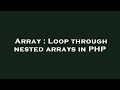 Array : Loop through nested arrays in PHP
