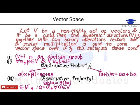 #1||Vector Space||Linear Algebra||Maths For Graduates - YouTube