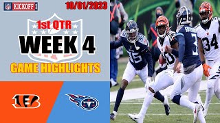 Tennessee Titans vs Cincinnati Bengals GAME 2nd QTR HIGHLIGHTS HD | NFL Week 4 - 10/01/2023