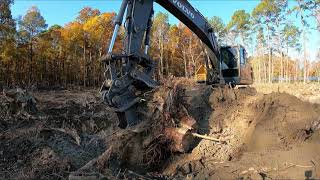 Ripping Out The Big Stumps On The New Pond Build