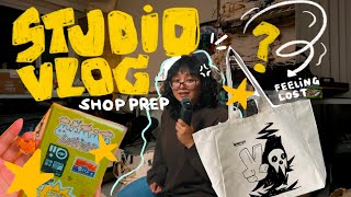 studio vlog 🌟 being vulnerable about my art, shop prep & hobonichi weeks