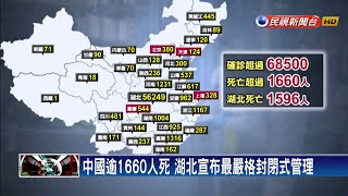 武漢肺炎蔓延世界 中國累計逾1660人死亡－民視新聞