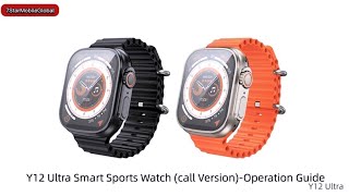 HOCO Y12 Ultra Smart Watch | 1.96-inch HD Screen - Sport Watch with Silicone Strap - Black, Orange