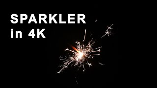 Sparkler 4K and 30fps. Natural burning sound of sparklers ASMR.