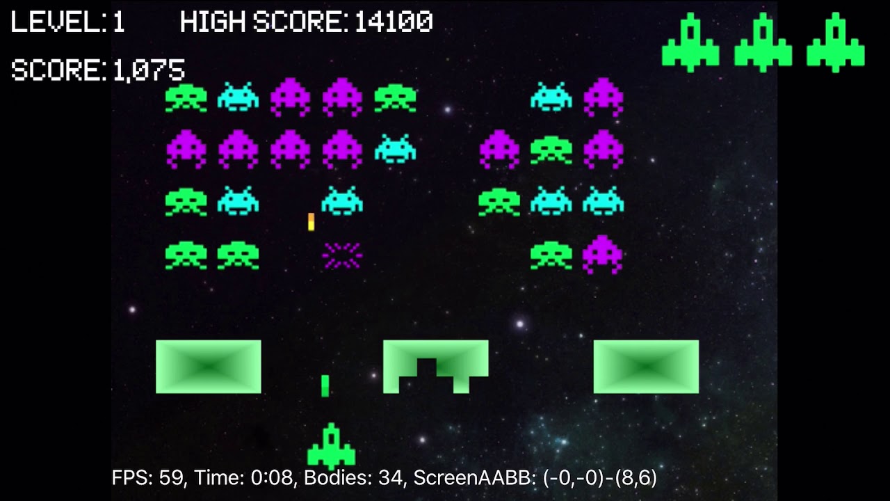Xui2d Space Invaders Example Youtube