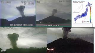 桜島 噴火 2022年01月01日 21時05分 (Sakurajima eruption January 01, 2022 21:05)