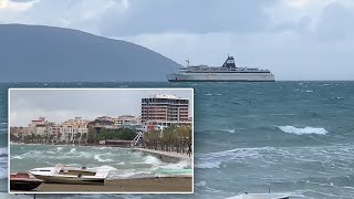 Reshje te dendura shiu dhe permbytje, pezullohet lundrimi detar ne Vlore | ABC News Albania