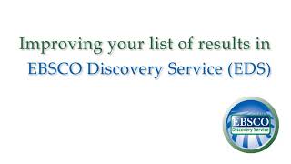 EBSCO Discovery Service - Improving Your Search Results (Hebrew)
