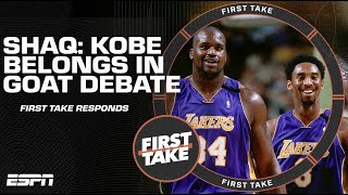 Shaq says Kobe Bryant belongs in GOAT debate 🐐 Stephen A. & JWill respond | Firs