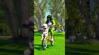 GTA V : SUPER MOM SAVING HIS BABY BICYCLE 🚲 #shorts