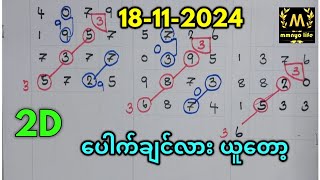 18-11-2024 2D,​ပေါက်ကွက်တစ်ကွက်​ကောင်း@mmnyolife 2d 3d free