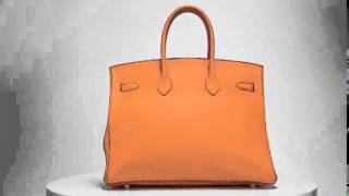 Hermes Orange Taurillon Clemence Birkin 35cm Bag