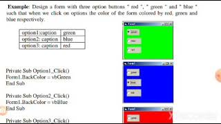 BCA 372 visual basic programming option button use