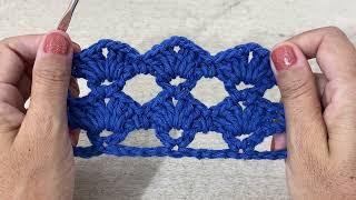 PONTO EM CROCHÊ FÁCIL DE FAZER /crochet stitch #crochê #crochet