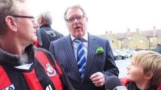 Fans view | Jim Davidson interupts an AFC Bournemouth supporter's interview at The Valley