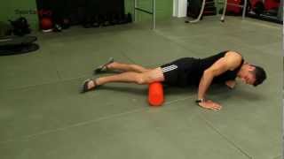 Adductor muscle exercise with pilates foam roller