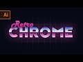 Retro Chrome Text Effect || Adobe Illustrator CC