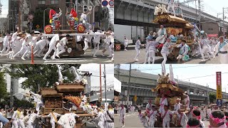 2023/7/18 海老江北之町・海老江西之町・海老江東之町・海老江南之町 夏祭り 野田阪神駅前集結 本宮パレード